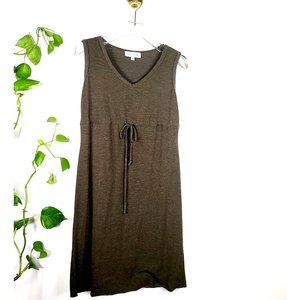 HARLOW Dress 100% Cotton‎ Olive Green Mini  SP SMALL PETITE Sleeveless Tie Waist